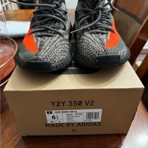 Adidas YZY 350 V2 in Black and Orange